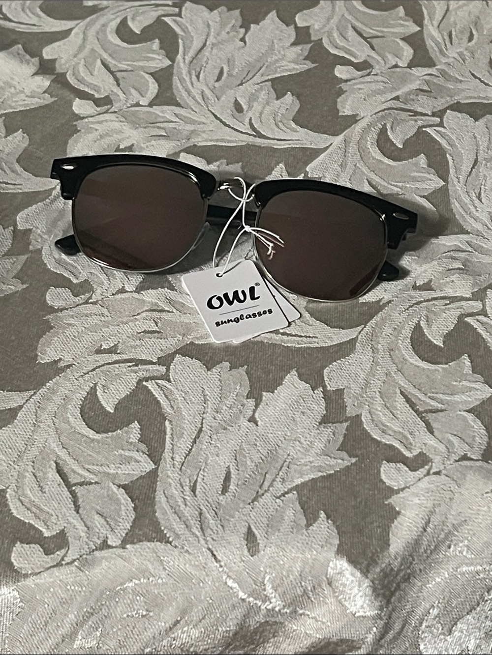 OWL Semi-Rimless Metal Plastic Mens Womens Sunglasses UV400 Protection
